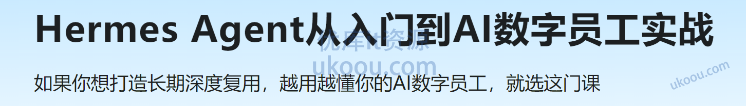 Hermes Agent从入门到AI数字员工实战