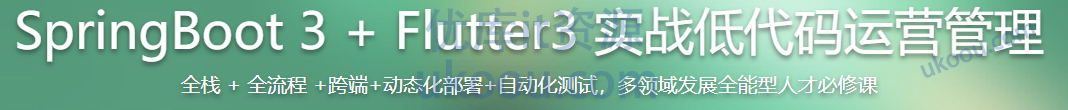 慕课网SpringBoot 3 + Flutter3 实战低代码运营管理