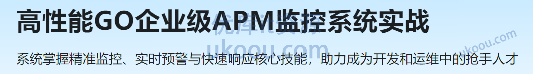 慕课 高性能GO企业级APM监控系统实战