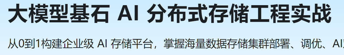 慕课 大模型基石 AI 分布式存储工程实战